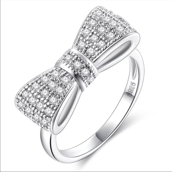 New Women’s Dainty 925 Silver Bow Shape Ring - Picture 4 of 4